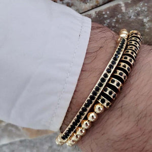 2Pcs/set Couple Bracelet Sets For Men Fashion 8mm Black Matte Lapis Stone Bead Bracelets Sets 2019 Love Bangle Jewelary Gifts