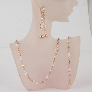 Fashion Crystal African Beads Jewelry Sets Gold Color Wedding Bridal Jewelry Sets Women Necklace Earrings Bracelets Jewellery