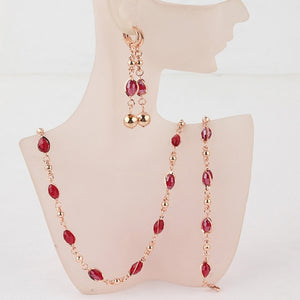 Fashion Crystal African Beads Jewelry Sets Gold Color Wedding Bridal Jewelry Sets Women Necklace Earrings Bracelets Jewellery