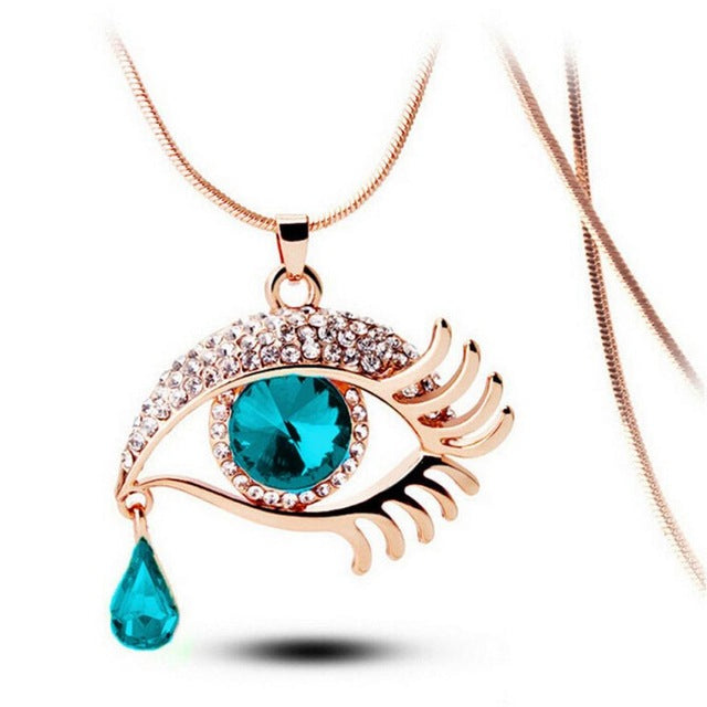 OTOKY 2018 Fashion Chain Necklaces Crystal Magic Eye Tear Drop Eyelashes Pendant Long Necklace Collana Jewelry Dropship Mar13