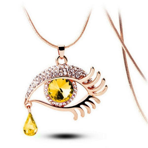 OTOKY 2018 Fashion Chain Necklaces Crystal Magic Eye Tear Drop Eyelashes Pendant Long Necklace Collana Jewelry Dropship Mar13