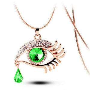 OTOKY 2018 Fashion Chain Necklaces Crystal Magic Eye Tear Drop Eyelashes Pendant Long Necklace Collana Jewelry Dropship Mar13