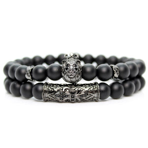 Black Onyx Stone Beads Lion Bracelet Handmade Friends Bracelets For Women Charm Jewellery Pulseras Mujer Moda 2019 Dropshipping