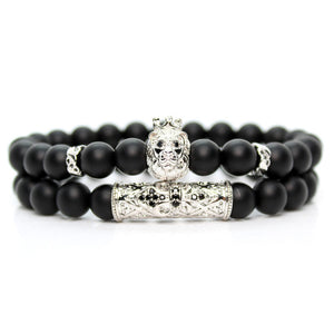 Black Onyx Stone Beads Lion Bracelet Handmade Friends Bracelets For Women Charm Jewellery Pulseras Mujer Moda 2019 Dropshipping