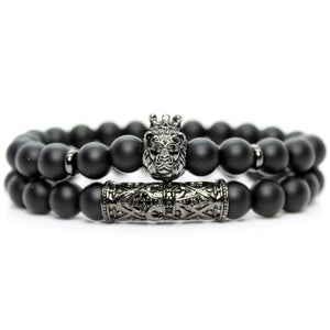 Black Onyx Stone Beads Lion Bracelet Handmade Friends Bracelets For Women Charm Jewellery Pulseras Mujer Moda 2019 Dropshipping