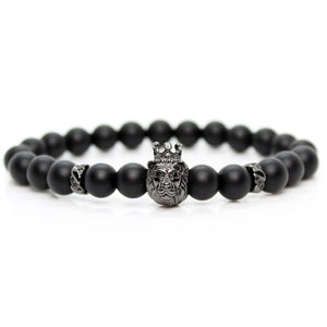 Black Onyx Stone Beads Lion Bracelet Handmade Friends Bracelets For Women Charm Jewellery Pulseras Mujer Moda 2019 Dropshipping