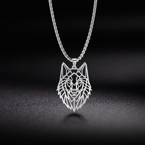 My Shape Wolf Animal Necklace 316L Stainless Steel Forest Animals Men Necklace Hollow Cut Out Pendant Jewelry Gift For Women
