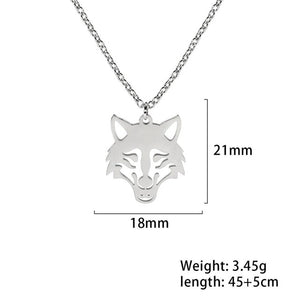 My Shape Wolf Animal Necklace 316L Stainless Steel Forest Animals Men Necklace Hollow Cut Out Pendant Jewelry Gift For Women