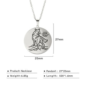 My Shape Wolf Animal Necklace 316L Stainless Steel Forest Animals Men Necklace Hollow Cut Out Pendant Jewelry Gift For Women