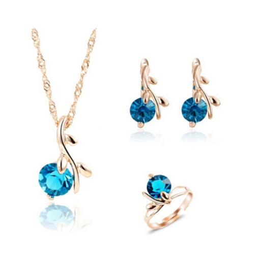 Amazing Price jewelry sets african bridal gold color necklace earrings Ring wedding crystal sieraden women fashion jewellery set
