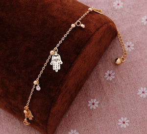 Free shipping Chain Bracelet Gold Color Women Love Heart Link Bracelet Crystal  Bracelets Bangles Valentine's Day Gift