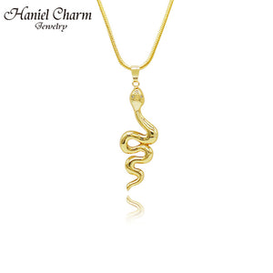 Haniel Fashion Cute Animal Snake Shape Design Gold Pendant Necklace  for Women Temperament Personality Snake Pendant Necklace