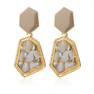 X&P New Korean Heart Statement Drop Earrings 2020 for Women Fashion Vintage Geometric Acrylic Dangle Hanging Earring Jewelry