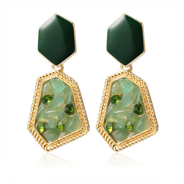 X&P New Korean Heart Statement Drop Earrings 2020 for Women Fashion Vintage Geometric Acrylic Dangle Hanging Earring Jewelry