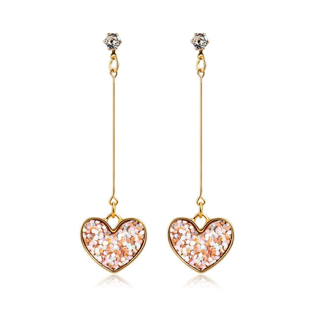 X&P New Korean Heart Statement Drop Earrings 2020 for Women Fashion Vintage Geometric Acrylic Dangle Hanging Earring Jewelry