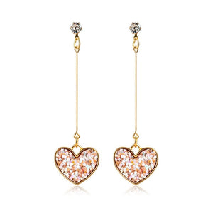 X&P New Korean Heart Statement Drop Earrings 2020 for Women Fashion Vintage Geometric Acrylic Dangle Hanging Earring Jewelry