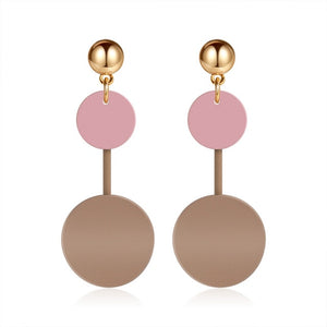 X&P New Korean Heart Statement Drop Earrings 2020 for Women Fashion Vintage Geometric Acrylic Dangle Hanging Earring Jewelry