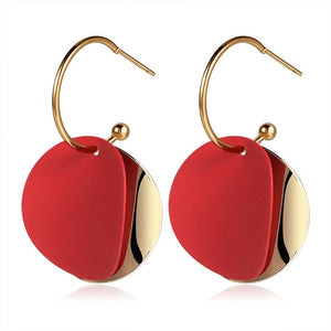 X&P New Korean Heart Statement Drop Earrings 2020 for Women Fashion Vintage Geometric Acrylic Dangle Hanging Earring Jewelry