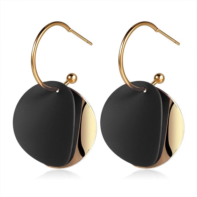 X&P New Korean Heart Statement Drop Earrings 2020 for Women Fashion Vintage Geometric Acrylic Dangle Hanging Earring Jewelry