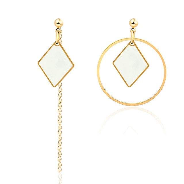 X&P New Korean Heart Statement Drop Earrings 2020 for Women Fashion Vintage Geometric Acrylic Dangle Hanging Earring Jewelry