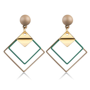 X&P New Korean Heart Statement Drop Earrings 2020 for Women Fashion Vintage Geometric Acrylic Dangle Hanging Earring Jewelry