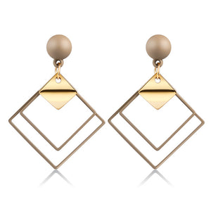 X&P New Korean Heart Statement Drop Earrings 2020 for Women Fashion Vintage Geometric Acrylic Dangle Hanging Earring Jewelry