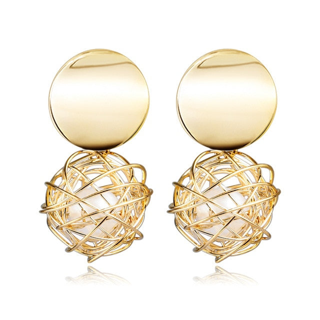 X&P New Korean Heart Statement Drop Earrings 2020 for Women Fashion Vintage Geometric Acrylic Dangle Hanging Earring Jewelry