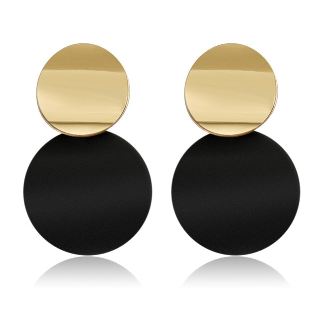 X&P New Korean Heart Statement Drop Earrings 2020 for Women Fashion Vintage Geometric Acrylic Dangle Hanging Earring Jewelry