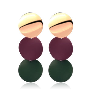 X&P New Korean Heart Statement Drop Earrings 2020 for Women Fashion Vintage Geometric Acrylic Dangle Hanging Earring Jewelry