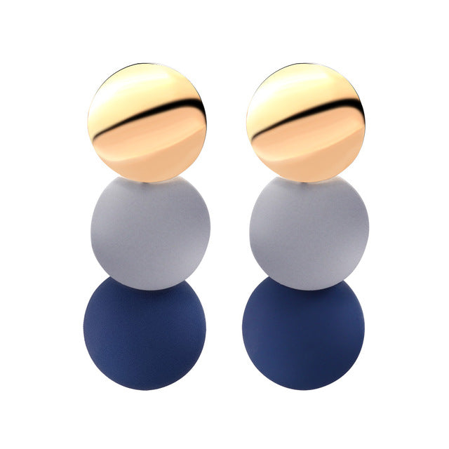 X&P New Korean Heart Statement Drop Earrings 2020 for Women Fashion Vintage Geometric Acrylic Dangle Hanging Earring Jewelry