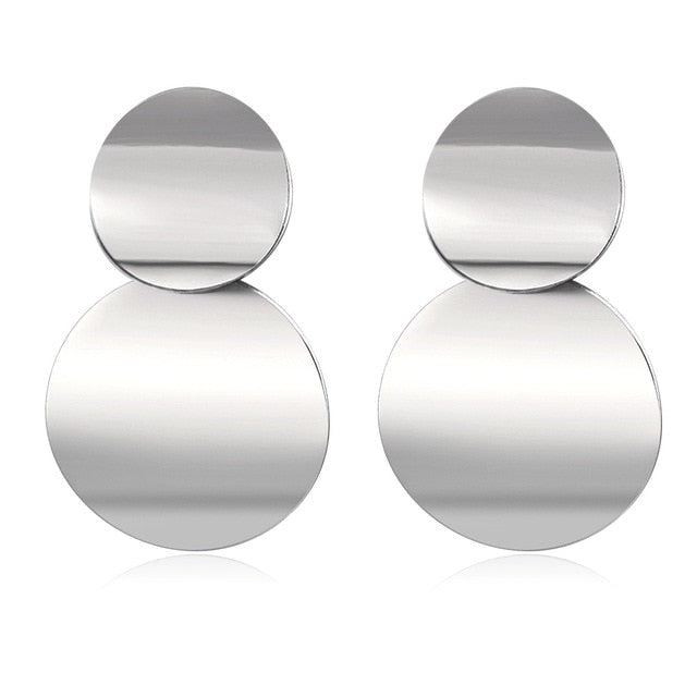 X&P New Korean Heart Statement Drop Earrings 2020 for Women Fashion Vintage Geometric Acrylic Dangle Hanging Earring Jewelry