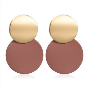 X&P New Korean Heart Statement Drop Earrings 2020 for Women Fashion Vintage Geometric Acrylic Dangle Hanging Earring Jewelry