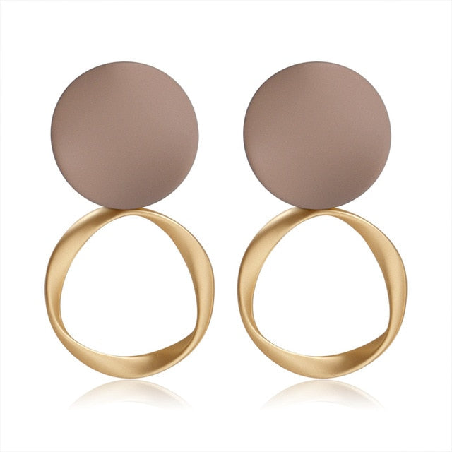 X&P New Korean Heart Statement Drop Earrings 2020 for Women Fashion Vintage Geometric Acrylic Dangle Hanging Earring Jewelry