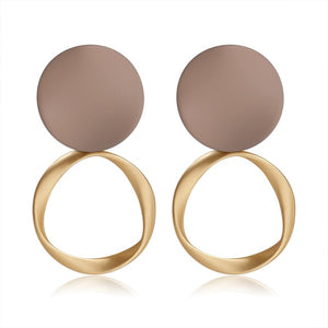X&P New Korean Heart Statement Drop Earrings 2020 for Women Fashion Vintage Geometric Acrylic Dangle Hanging Earring Jewelry