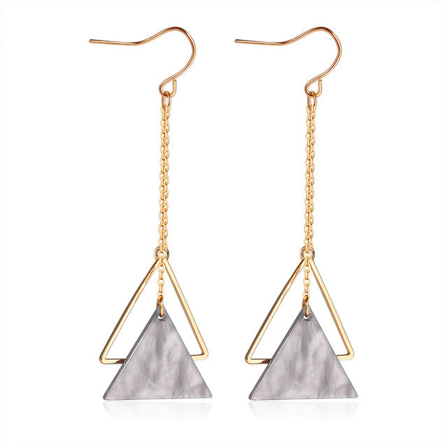 X&P New Korean Heart Statement Drop Earrings 2020 for Women Fashion Vintage Geometric Acrylic Dangle Hanging Earring Jewelry