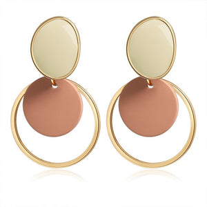 X&P New Korean Heart Statement Drop Earrings 2020 for Women Fashion Vintage Geometric Acrylic Dangle Hanging Earring Jewelry
