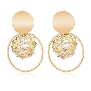 X&P New Korean Heart Statement Drop Earrings 2020 for Women Fashion Vintage Geometric Acrylic Dangle Hanging Earring Jewelry