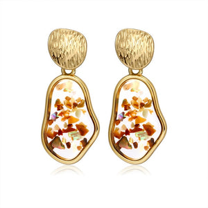 X&P New Korean Heart Statement Drop Earrings 2020 for Women Fashion Vintage Geometric Acrylic Dangle Hanging Earring Jewelry