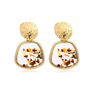X&P New Korean Heart Statement Drop Earrings 2020 for Women Fashion Vintage Geometric Acrylic Dangle Hanging Earring Jewelry