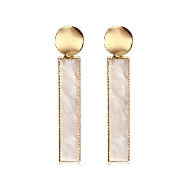 X&P New Korean Heart Statement Drop Earrings 2020 for Women Fashion Vintage Geometric Acrylic Dangle Hanging Earring Jewelry