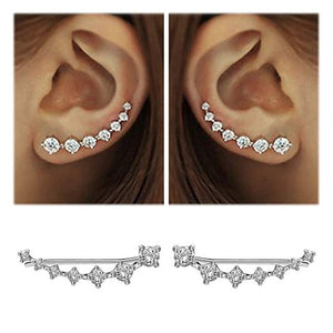 REETI New High Quality Super Shiny Zircon 925 Sterling Silver  Earring for Women Jewelry Wholesale Gift Ear row