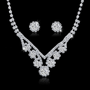 Szelam Femme Rhinestone Wedding Jewelry Sets Bridal Women Long Tassel Necklace Earrings Jewellery Set Accessories SET150067